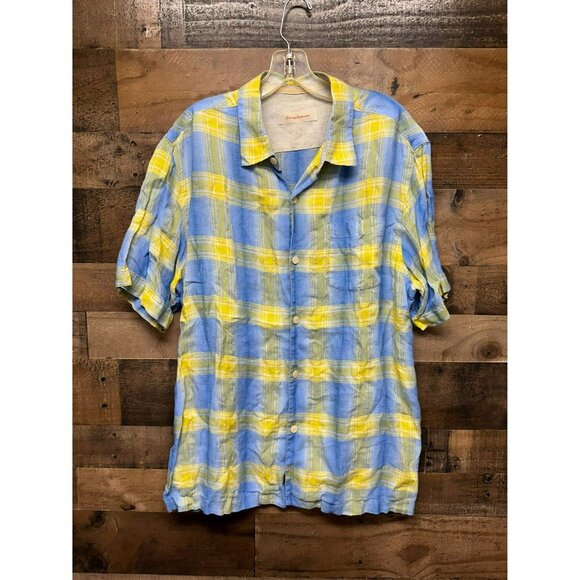 Tommy Bahama Men's Short Sleeve Button Up Size Large *100% Linen* - Picture 1 of 4
